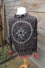 Blouse zwart/ wijnrood MKT mt 40 Vaste prijs AANBIEDING, Kleding | Dames, Maat 38/40 (M), Zwart, Ophalen of Verzenden, Zo goed als nieuw