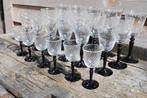 Vintage glaswerk kristal met zwarte voet, Antiek en Kunst, Antiek | Glas en Kristal, Ophalen of Verzenden