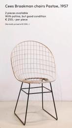 Twee Zeldzame Cees Braakman Flamingo Pastoe Stoelen, 1957, Huis en Inrichting, Stoelen, Gebruikt, Twee, Overige kleuren, Vintage