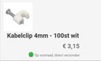 Nieuwe Spijkerclips voor kabel 4mm wit 25.000 stuks in 1 zak, Ophalen of Verzenden, Nieuw, Kabel of Snoer