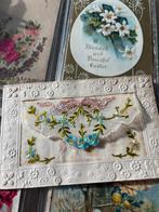 Oude Geborduurde Ansichtkaart - Anniversaire, Verzamelen, Ophalen of Verzenden, 1920 tot 1940, Gelopen, Frankrijk