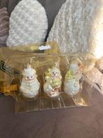 3 x Oude glazen kerstballen sneeuwpop, Ophalen of Verzenden, Zo goed als nieuw