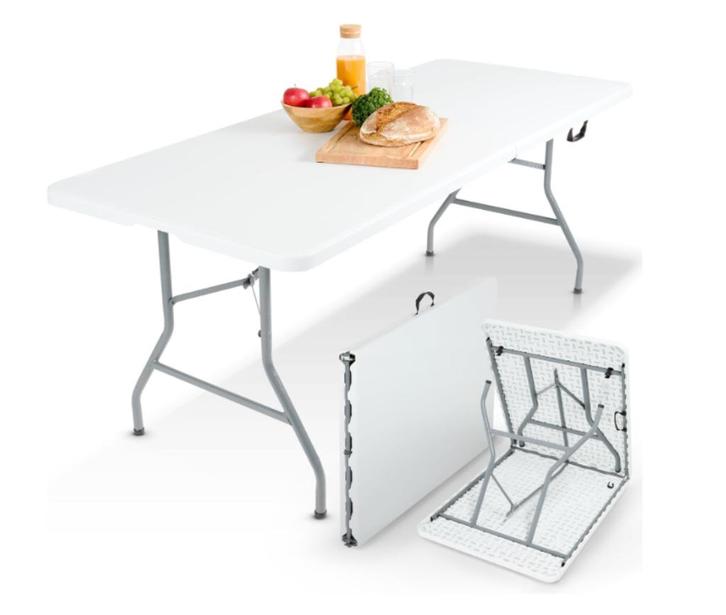 AREBOS Folding Table, White, Caravans en Kamperen, Kampeeraccessoires, Zo goed als nieuw, Ophalen