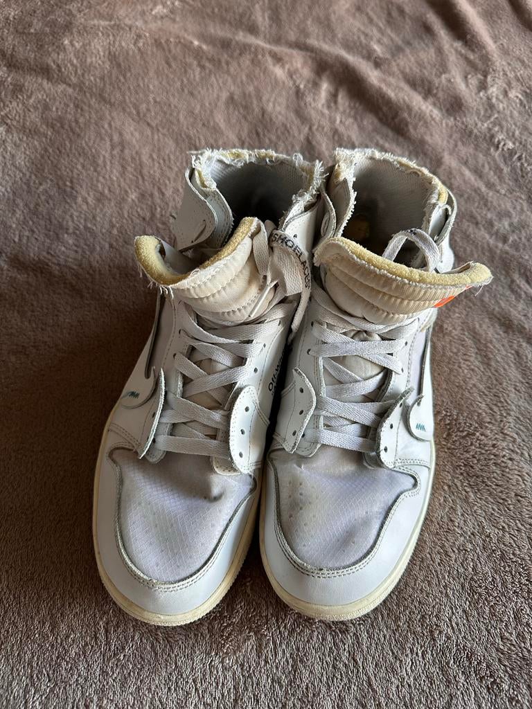 Gedragen Nike Air Jordan 1 Off-White 44, Kleding | Heren, Schoenen, Ophalen of Verzenden, Gedragen, Wit, Sneakers of Gympen