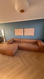 Sofa with chaise cognac/ hoekbank cognac 3m eco leer, Huis en Inrichting, Ophalen, Gebruikt, 300 cm of meer, Leer