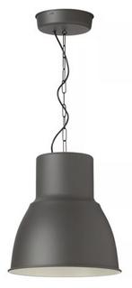 Ikea hektar lamp hanglamp zwart / grijs groot 38 cm metaal, Strak, Gebruikt, Ophalen of Verzenden, Metaal