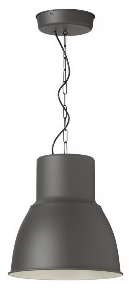 Ikea hektar lamp hanglamp zwart / grijs groot 38 cm metaal, Huis en Inrichting, Lampen | Hanglampen, Gebruikt, Minder dan 50 cm