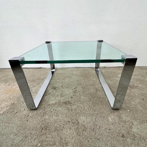 Midcentury Design Bijzet- of Salontafel glas Draenert, 1022, Huis en Inrichting, Tafels | Salontafels, Gebruikt, Minder dan 50 cm