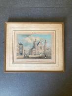 Handgekleurde gravure het Binnenhof Statenzaal, Antiek en Kunst, Ophalen of Verzenden