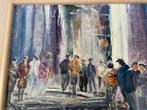 Impressionistisch schilderij van een stadsgezicht, Antiek en Kunst, Kunst | Schilderijen | Klassiek, Ophalen of Verzenden
