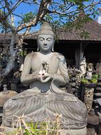 Groot Rustgevend Dharmachakra Boeddha Stenen Tuinbeeld 150cm, Tuin en Terras, Nieuw, Steen, Boeddhabeeld, Verzenden