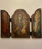 Oud Grieks drieluik icoon, Verzamelen, Religie, Ophalen of Verzenden, Gebruikt