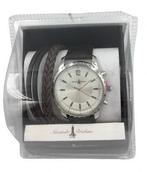 Alexander Brixham horloge + 2 bruine armbanden, Overige merken, Leer, Staal, Polshorloge