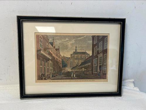Te Koop : Jan Bulthuis 1750 - 1801 Vischmarkt Den Haag, Antiek en Kunst, Kunst | Etsen en Gravures, Ophalen of Verzenden