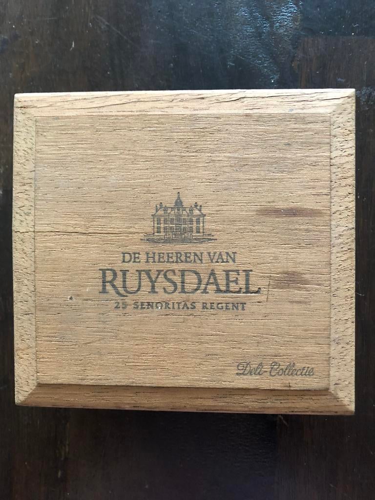 Houten sigarenkistje van Ruysdael met slotje, Verzamelen, Rookartikelen, Aanstekers en Luciferdoosjes, Ophalen, Zo goed als nieuw