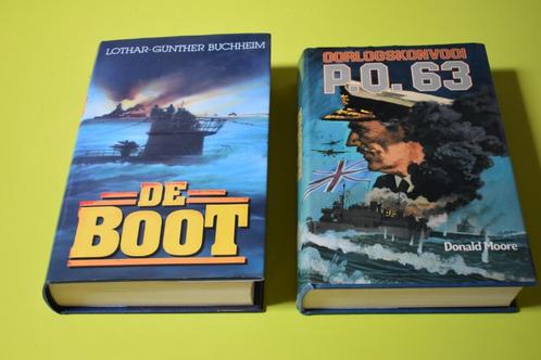 2 x Oorlogsroman- De Boot- P.O. Oorlogskonvooi-, Boeken, Oorlog en Militair, Gelezen, Marine, Tweede Wereldoorlog, Ophalen of Verzenden