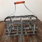 Antiek zinken flessenrek voor 8 flessen, Ophalen of Verzenden