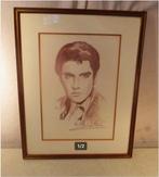 Mooie Tekening van Elvis Presley - 1985 - gesigneerd, Ophalen of Verzenden