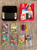 Nintendo Switch OLED + extra joypads + 6 spellen, Spelcomputers en Games, Switch OLED, Met games, Met 2 controllers, Ophalen of Verzenden