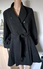 Elegante zwarte jas met ceintuur Didi Maat S, Ophalen, Zwart, Didi, Maat 36 (S)