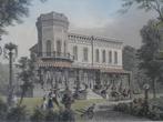 staalgravure kleur Villa Hoboken Rotterdam, J. Umbach, 1858, Antiek en Kunst, Kunst | Etsen en Gravures, Verzenden