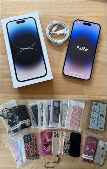 iPhone 14 Pro 256GB Zilver/Wit incl veel accessoires beschikbaar voor biedingen