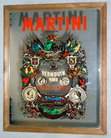 Grote Martini rossi reclamespiegel jaren “70 , 55x44cm  beschikbaar voor biedingen