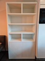 Mat witte massief eiken buffet kast, Ophalen, Gebruikt, 25 tot 50 cm, 200 cm of meer