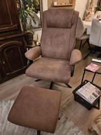 Fauteuil met voetenbankje, Huis en Inrichting, Fauteuils, Ophalen, Zo goed als nieuw, 50 tot 75 cm