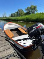 TK stalen boot grachtenboot 6pk motor bootje, sloep vlet, Watersport en Boten, Sloepen, Ophalen, Gebruikt, Tot 10 pk, Staal