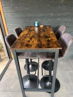 Bartafel met barkrukken, Huis en Inrichting, Tafels | Statafels, Ophalen, Zo goed als nieuw
