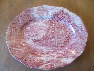 Ovale serveerschaal Dickens Coaching Days roze (rood/pink)   beschikbaar voor biedingen