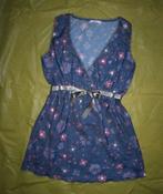 Blauwe Bloementuniek HEMA (M), Maat 38/40 (M), Blauw, Ophalen of Verzenden, Zo goed als nieuw