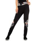 (sport) Legging zwart lila S/M, Legging, Maat 36/38 (S), Zwart, Nieuw