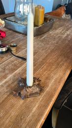 Bronzen kerstkandelaar met hulst”van den Berg”, Diversen, Kerst, Ophalen of Verzenden, Zo goed als nieuw