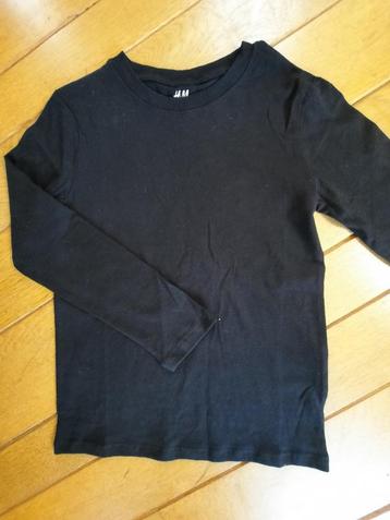 H&M t- shirt lange mouw zwart maat 122 /128 - nieuw - beschikbaar voor biedingen