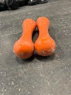 2 x 2 kg rubberen dumbells dumbell set gewichten, Dumbbell, Nieuw, Gewichten, Dumbells