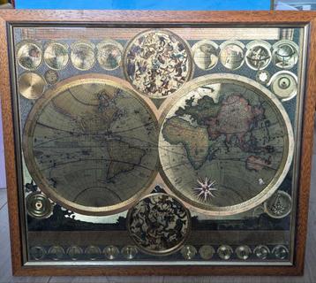 Oude Wereldkaart in Lijst beschikbaar voor biedingen