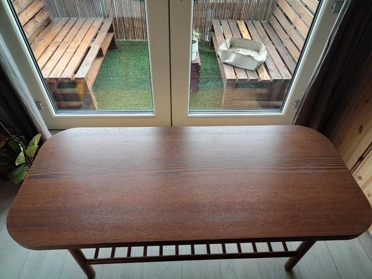 Donkerbruine Salontafel, Huis en Inrichting, Tafels | Salontafels, Gebruikt, Minder dan 50 cm, 50 tot 100 cm, 100 tot 150 cm, Rechthoekig