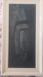 Schilderij steegje van Evert Bomhof, Antiek en Kunst, Kunst | Schilderijen | Klassiek, Ophalen of Verzenden
