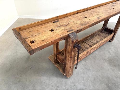 Oude antieke werkbank dressoir jaren 40 50 60, Antiek en Kunst, Curiosa en Brocante, Ophalen