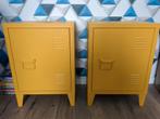 Twee locker kastjes nachtkastjes metaal oker geel, Huis en Inrichting, Ophalen, Zo goed als nieuw