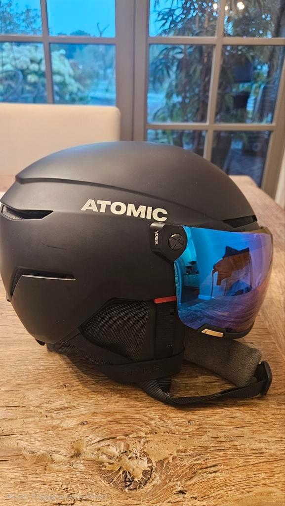 Zgan Skihelm S Atomic met vizier, Sport en Fitness, Skiën en Langlaufen, Zo goed als nieuw, Overige typen, Atomic, Minder dan 100 cm