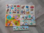 5 Houten puzzels oa Bumba, boerderij en teletubbies, Ophalen of Verzenden, Minder dan 10 stukjes, Zo goed als nieuw, 6 maanden tot 2 jaar