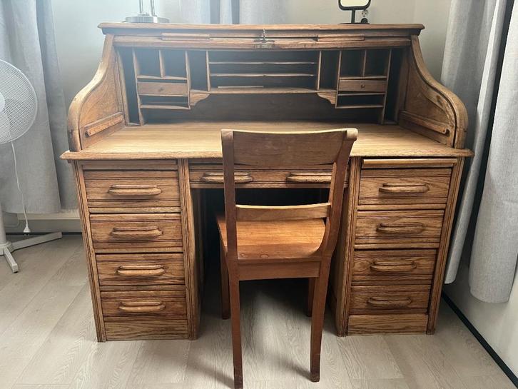 Rolbureau antiek eiken, Antiek en Kunst, Antiek | Kantoor en Zakelijk, Ophalen