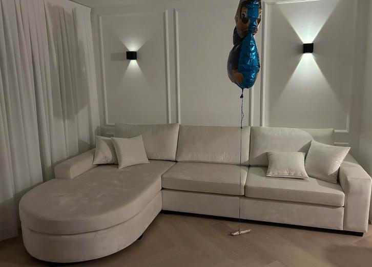 Japandi lounge Bankstel Gebroken Wit - 3.10m, Huis en Inrichting, Banken | Bankstellen, Zo goed als nieuw, Hoekbank, Vierpersoons of meer