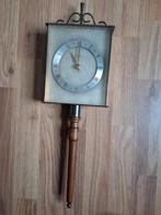 Vintage: Zwaar messing/koperen klok op batterij, Ophalen of Verzenden, Gebruikt, Wandklok
