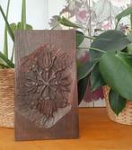 Houten vintage Wanddecoratie met Bloemmotief, Ophalen of Verzenden