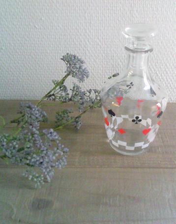 Vintage Karaf met speelkaart symbolen made in France beschikbaar voor biedingen