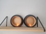 Zwart/Goud Metalen Windlicht, Huis en Inrichting, Woonaccessoires | Kandelaars en Kaarsen, Ophalen of Verzenden